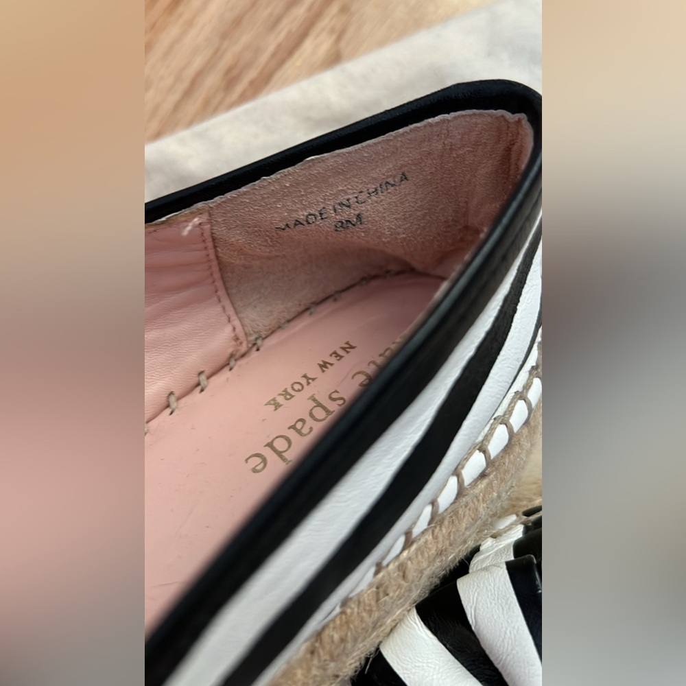 KATE SPADE New York LINDS BOW ESPADRILLE Black + White Stripe - Picture 3 of 4